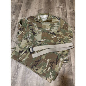 NICE 3 PC US Army OCP Combat Uniform Coat Top And Pants Belt Woodland Camo Small